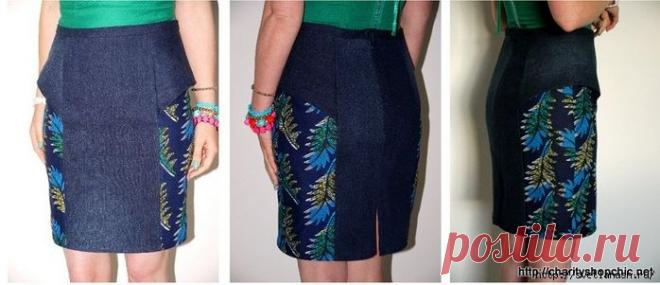 Из джинсов-юбку. Переделки одежды.
