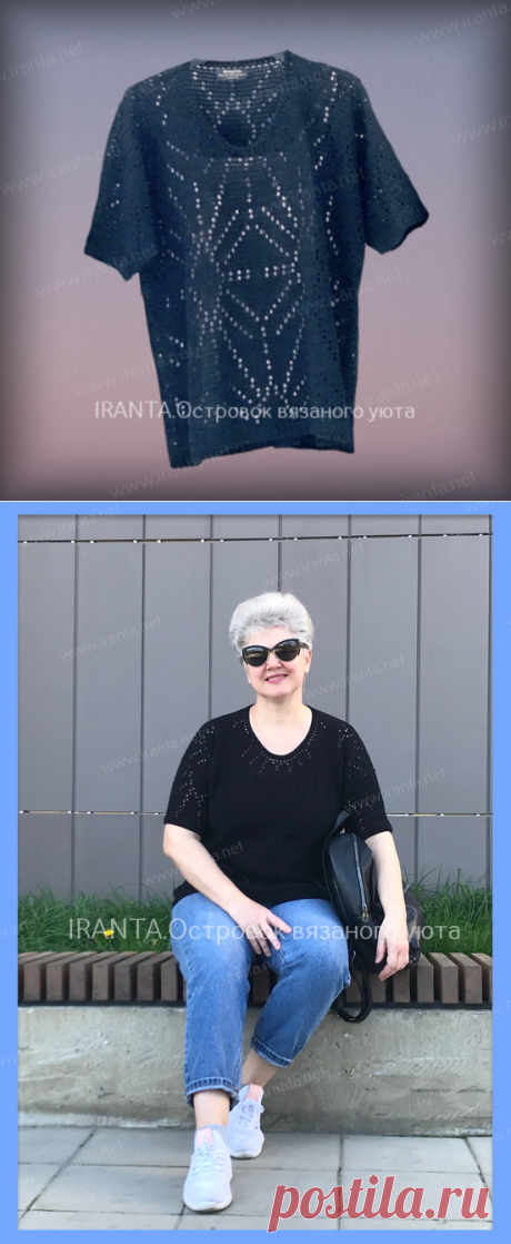 Летний джемпер филейной вязкой "наоборот". Крючком. МК от Iranta. / iranta.net
