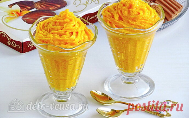 Десертный тыквенный крем с курагой и сливками пошаговый рецепт с фото