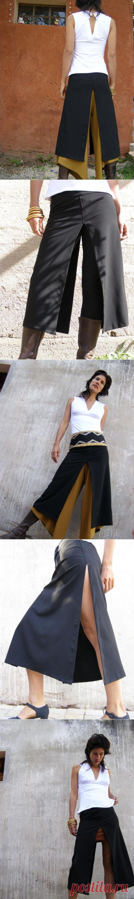 Black slit skirt-Convertible skirt-Chic slit skirt от SHIHAR