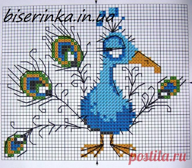 Вышиваем крестом павлина 
Такого павлина можно вышить на футболке. Картинка небольшая. Чем ярче нитки вы будите использовать, тем красивее получится вышивка.

Производитель: «Веселая пчелка» Размер работы: 13х16см Цветов: 5 К…