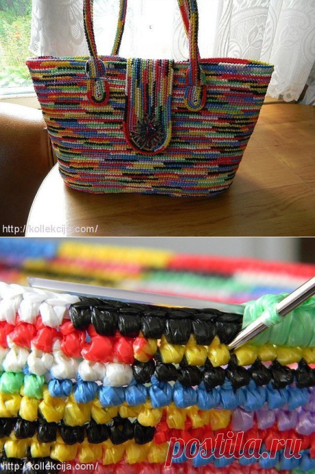 Вечная сумка из разноцветных пакетов — DIYIdeas