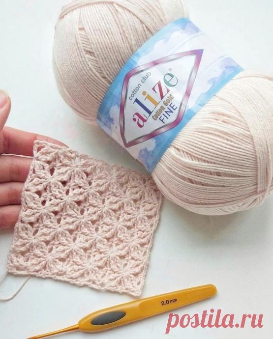 Узоры в копилку: крючком цветочный узор или &laquo;крестики&raquo;