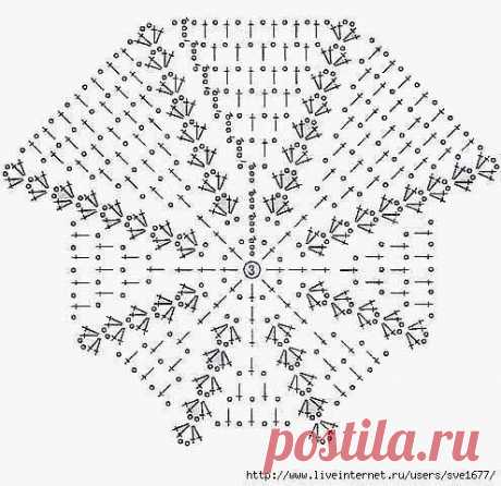 Восьмигранный коврик крючком