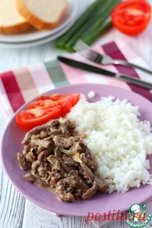 Печень с грибами и луком – кулинарный рецепт