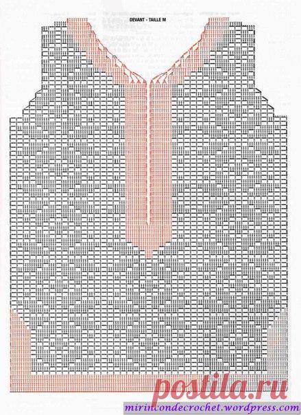 Женская туника филейным узором. Туника для пляжа вязаная филейным узором | Домоводство для всей семьи.