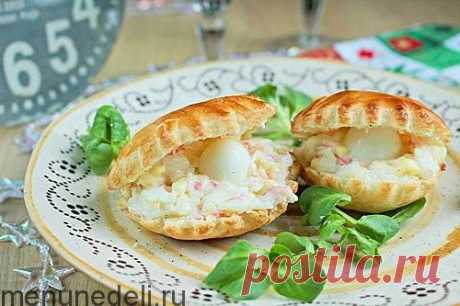 Рецепт закуски &quot;Ракушки с жемчужиной&quot; / Меню недели