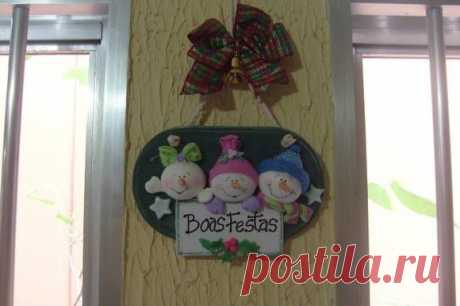 Enfeite de Porta - Bonecos de neve | Puro Biscuit | Elo7