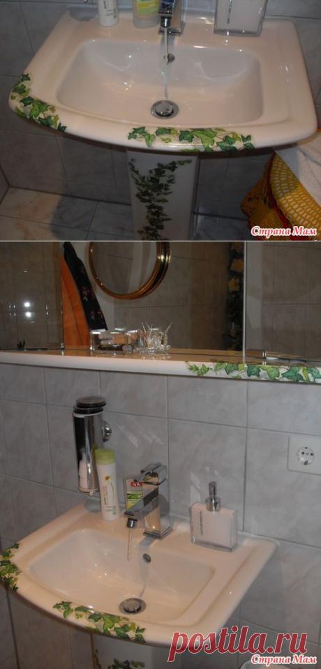 Декор + ремонт треснувшей раковины | Самоделкино