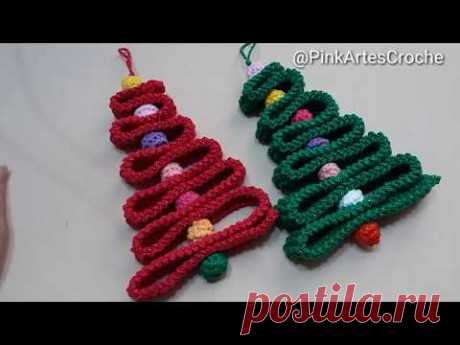 👊# Árvore de Natal / Enfeite de Porta diy - Pink Artes Croche by Rosana Recchia
