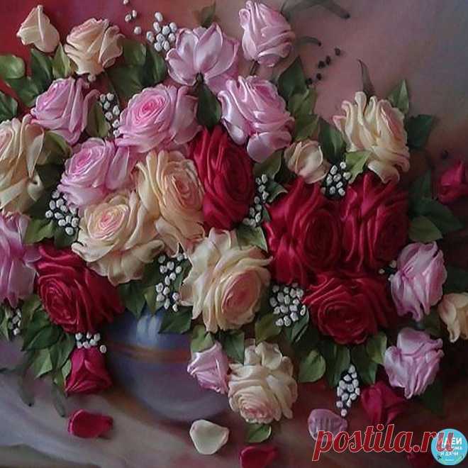 Картина, вышитая лентами  
Оцените старания рукодельницы))