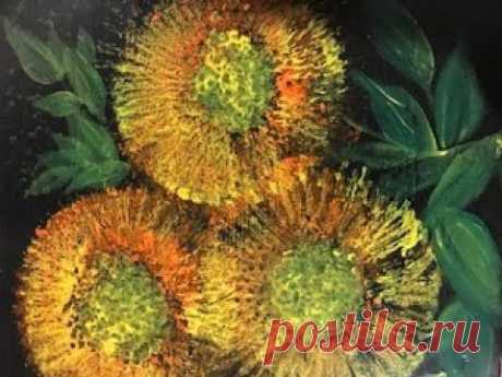 10-Minuten-Malerei: Fantasieblume in Tupftechnik