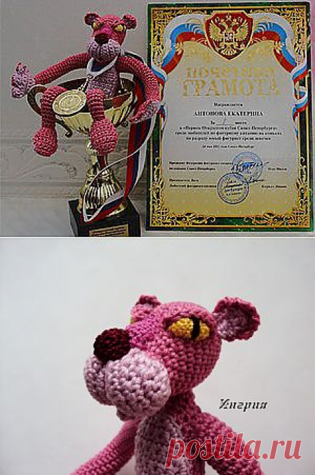 МК по вязанию игрушки Розовая пантера - Ярмарка Мастеров - ручная работа, handmade