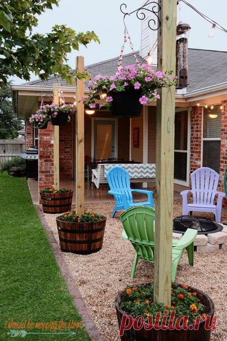 (300) DIY Patio Area with Texas Lamp Posts