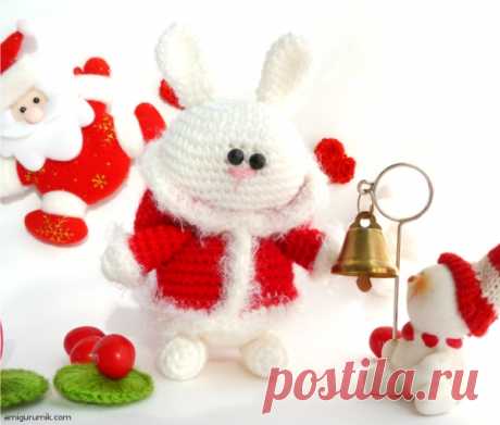 Амигуруми Зайчик В Новогоднем Тулупчике – Амигурумик