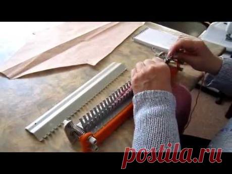 Вяжем на машине "Ивушка". Урок 15. Женский пуловер с рукавом реглан. Вывязывание проймы