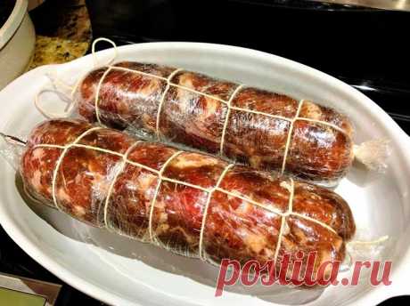 Без коптильни, оболочки и мясорубки! Домашняя КОЛБАСА в духовке «ЛЕНТЯЙКА»
