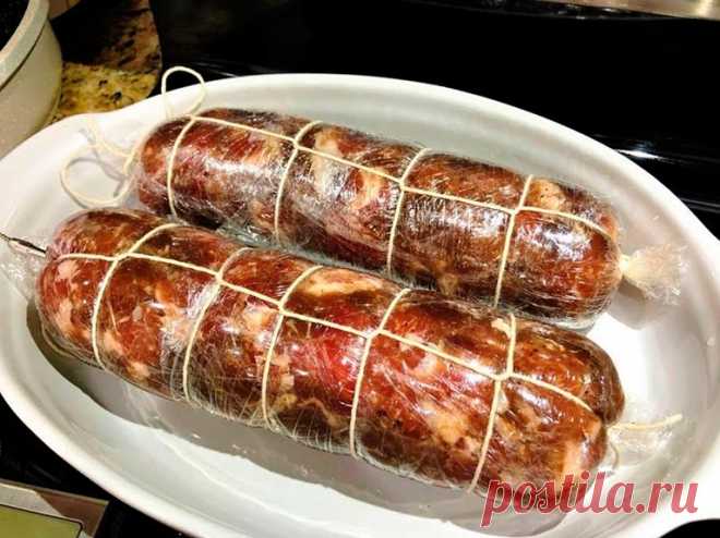 Без коптильни, оболочки и мясорубки! Домашняя КОЛБАСА в духовке «ЛЕНТЯЙКА»