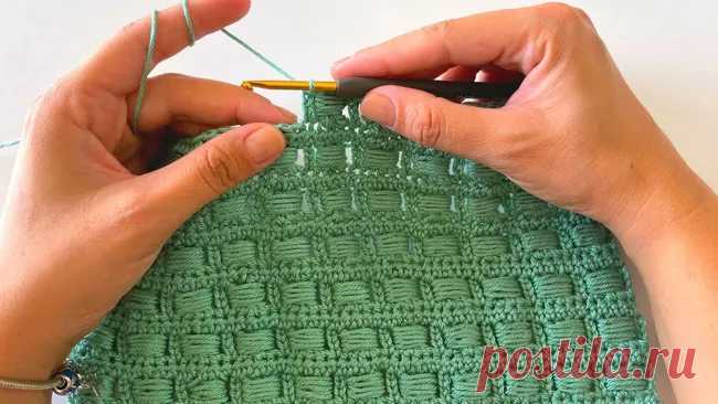 Красивый тканевый узор крючком♥♡♥интересный, плотный, текстурный