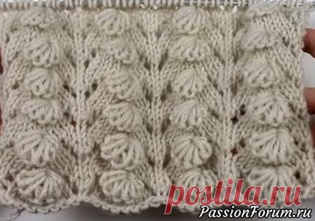 Объемный турецкий узор "Мидии". Видео мастер - запись пользователя Тамара Сергеевна (Тома) в сообществе Вязание спицами в категории Вязание спицами для начинающих