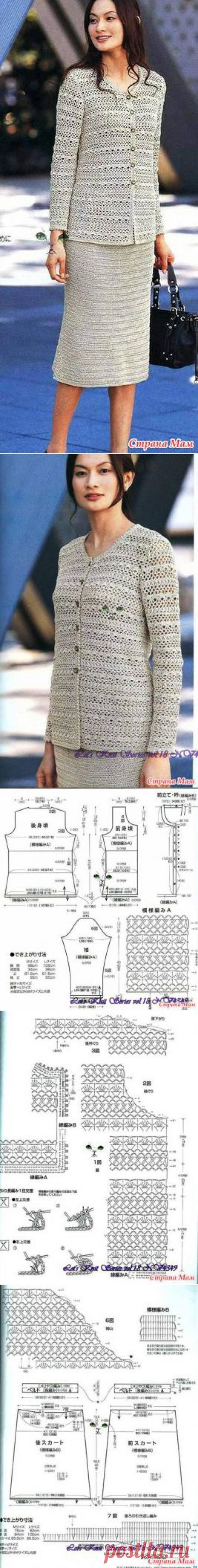 Элегантный костюм крючком