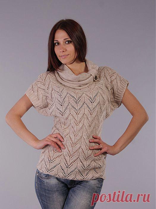 Ажурный летний пуловер.