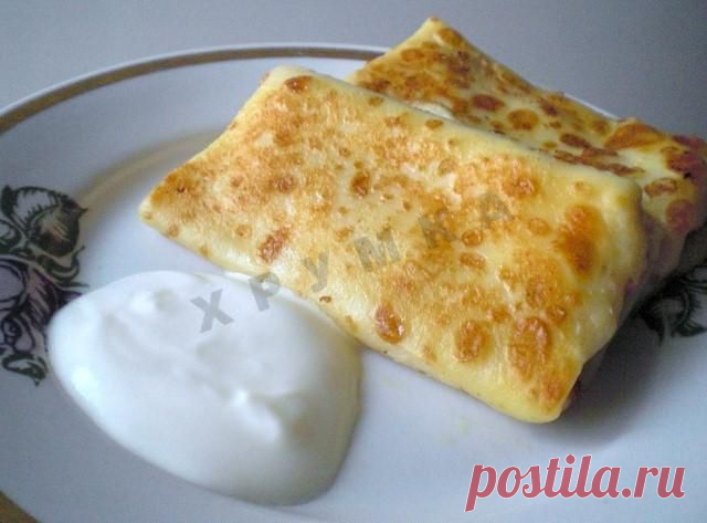 Кулинарный рецепт Блинчики с курицей и сыром с фото