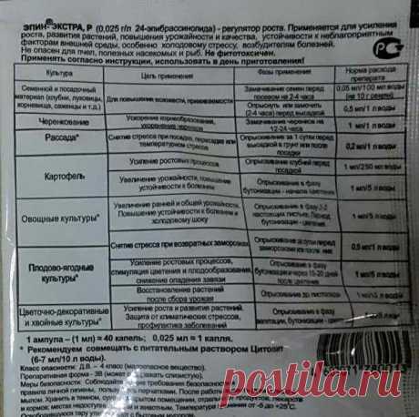 Применение Эпина для садовых растений, предпосевная обработка | Дача - впрок