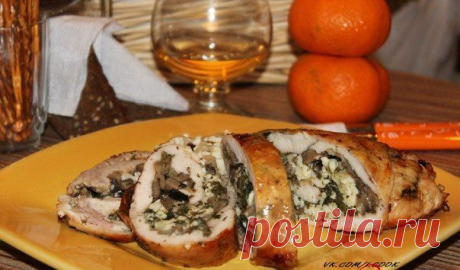 куриный рулет с грибами