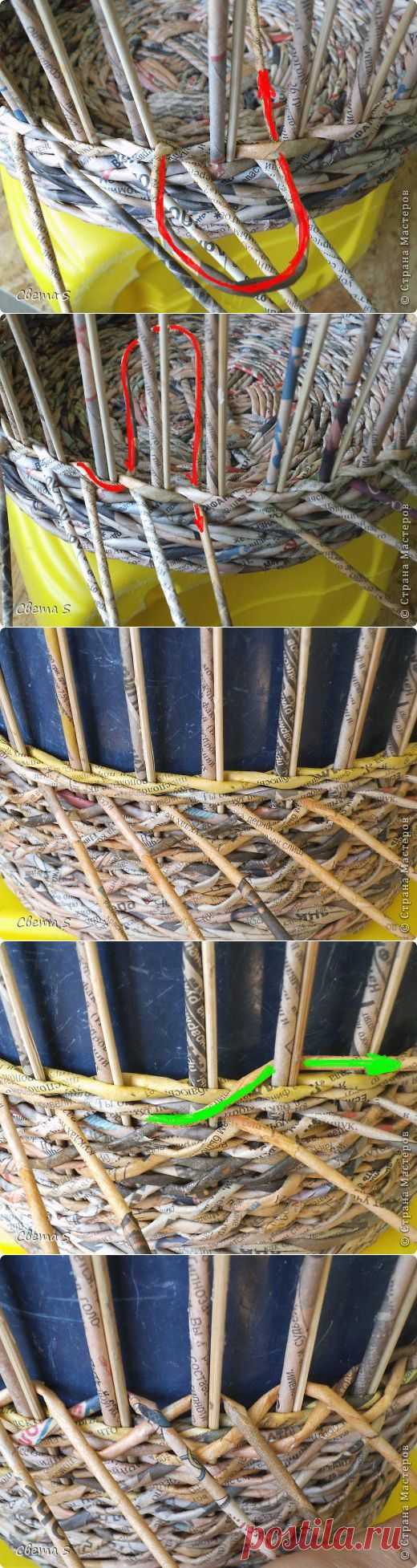 Плетем из газет корзины для овощей