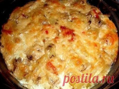 Запеканка из картофеля с шампиньонами и курицей - tochka.net