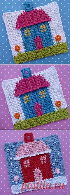 Ravelry: Дом, милый дом Potholder узор на Дони Speigle