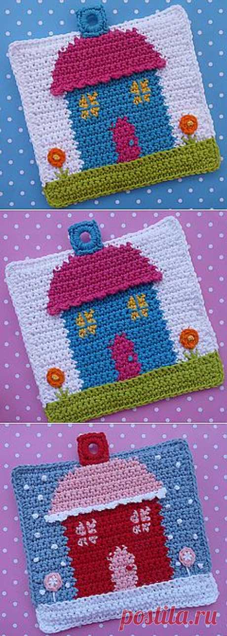 Ravelry: Дом, милый дом Potholder узор на Дони Speigle