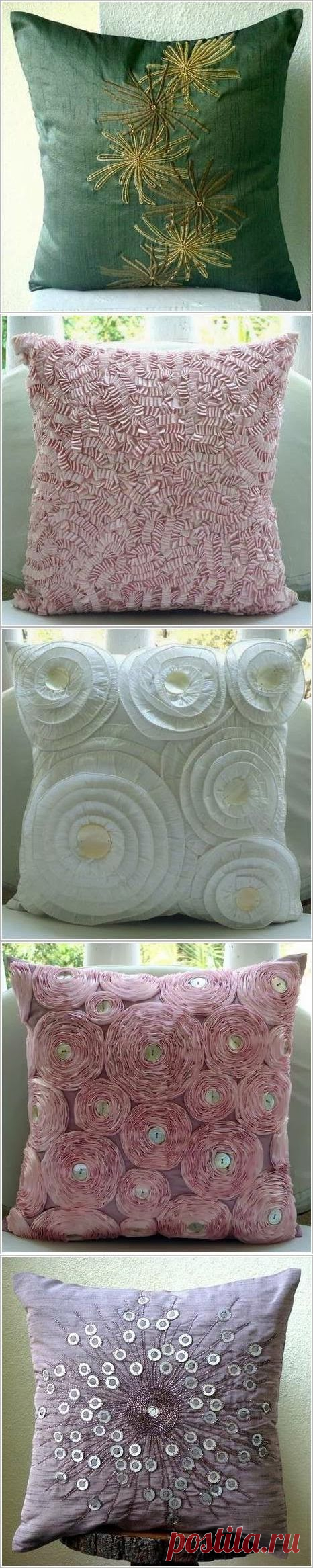 Декор подушек. Pillow, cushions decor ideas. ~ HandMadiya.com