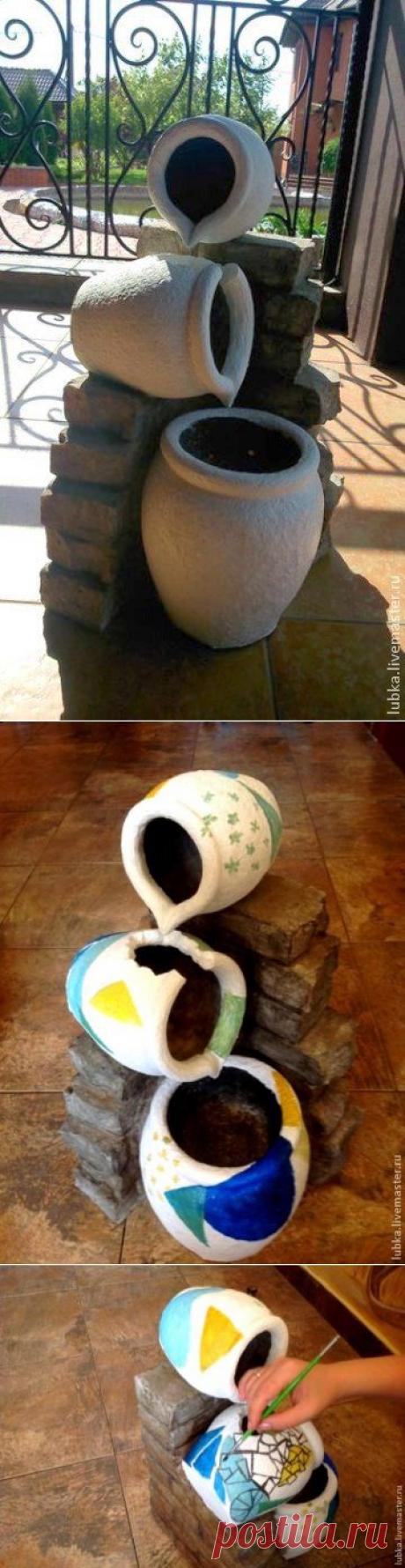 Роспись "под Гауди": декор паркового фонтанчика | Своими руками