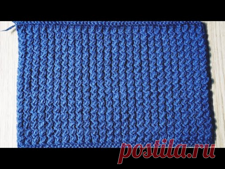 2 ПЕТЛИ + 2 РЯДА.ПРОСТЕЙШИЙ УЗОР СПИЦАМИ ДЛЯ КАРДИГАНА. узор для жилета узор для сумки. модный узор