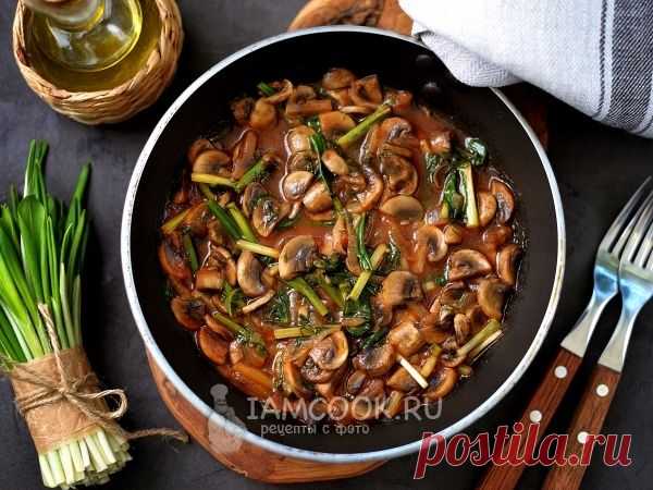 Вкуснейшая подлива из черемши с грибами в томатном соусе.