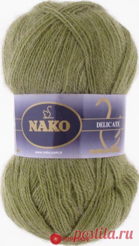 Пряжа Нако Мохер Деликат (NAKO Mohair Delicate) №6127 хаки купить во ВсеНитки.рф (св.хаки)