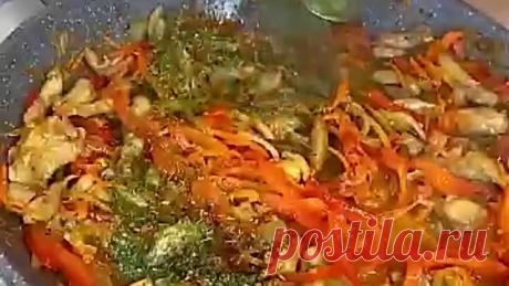 Фунчоза с курицей и овощами