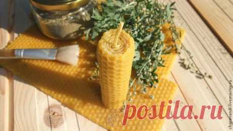 Свеча из вощины с полынью своими руками - Ярмарка Мастеров - ручная работа, handmade