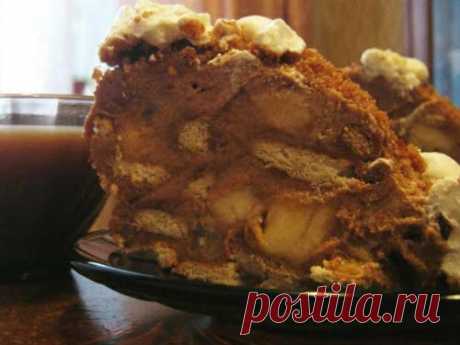 Торт из овсяного печенья (без выпечки)