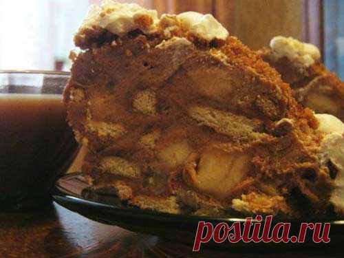 Торт из овсяного печенья (без выпечки)