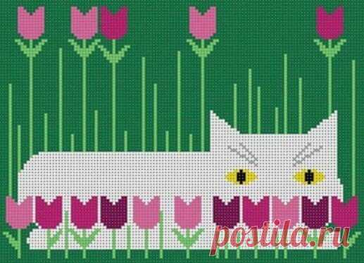 Потрясающий тыквенный кот Чарли Харпера и другие его котики в схемах для многоцветного вязания и вышивки. | Вязалки Веселого Хомяка | Яндекс Дзен