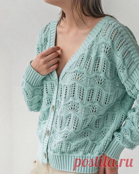 Красивый узор для кардигана спицами