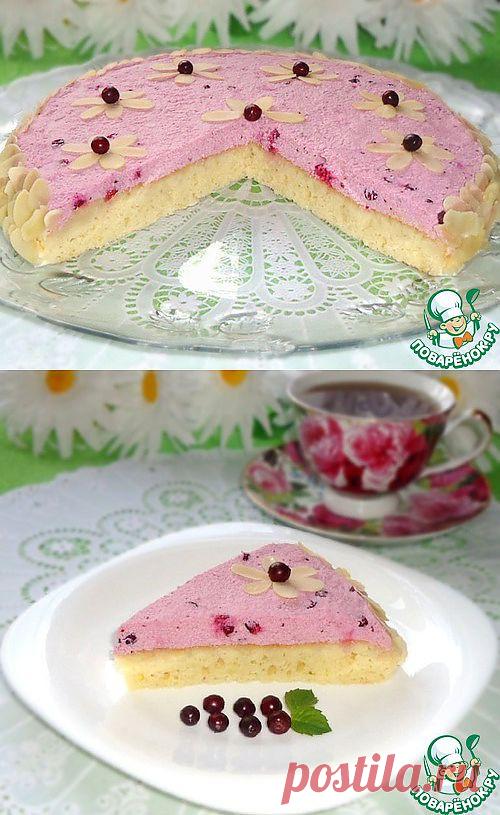 Торт "Милка" с брусничным соусом - кулинарный рецепт