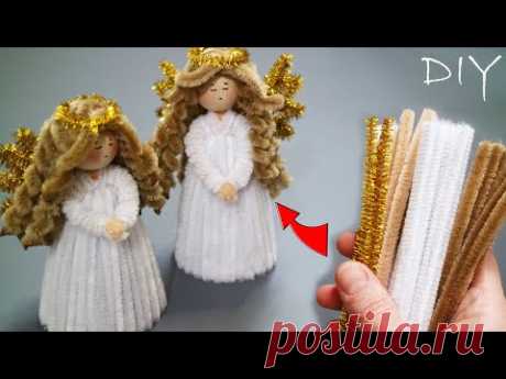 🌟CHRISTMAS ANGEL🌟 made of pipe cleaner and bushings 🌟 DIY
