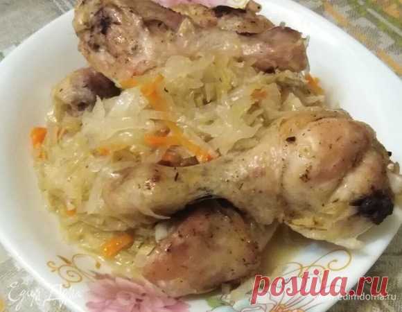 Капуста с курицей в рукаве. Ингредиенты: капуста белокочанная, морковь, лук репчатый