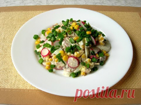 Салат без майонеза «ВЕСЕННЕЕ НАСТРОЕНИЕ»!  Яркий и Вкусный салатик за НЕСКОЛЬКО МИНУТ! - YouTube