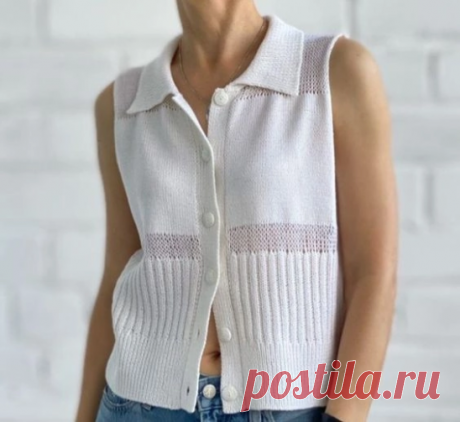 Одна вязаная рубашка и два варианта исполнения.
Как лучше: с рукавами или без?