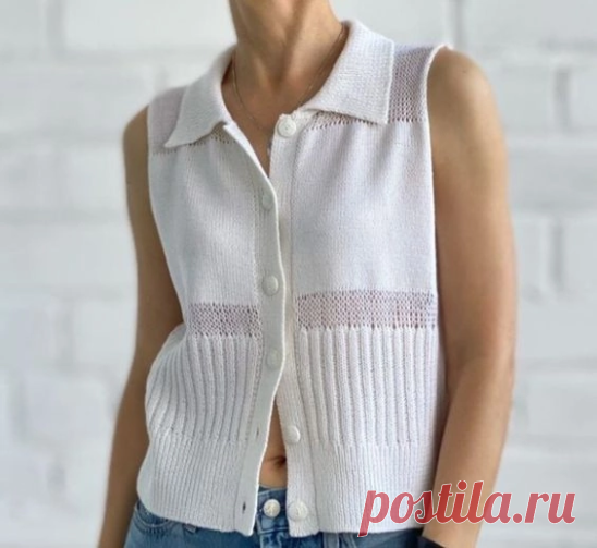 Одна вязаная рубашка и два варианта исполнения. 
Как лучше: с рукавами или без?